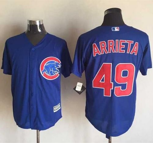 Cubs #49 Jake Arrieta Blue New Cool Base Stitched MLB Jersey